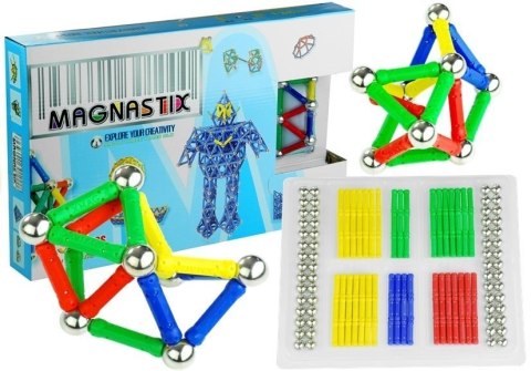 Duży Zestaw Klocków Magnetycznych Magnastix 188 El LEAN Toys