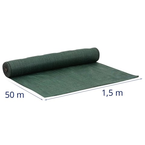 Siatka cieniująca maskująca do ogrodzenia HDPE 50 x 1.5 m 150 g/m2 - zestaw WIESENFIELD