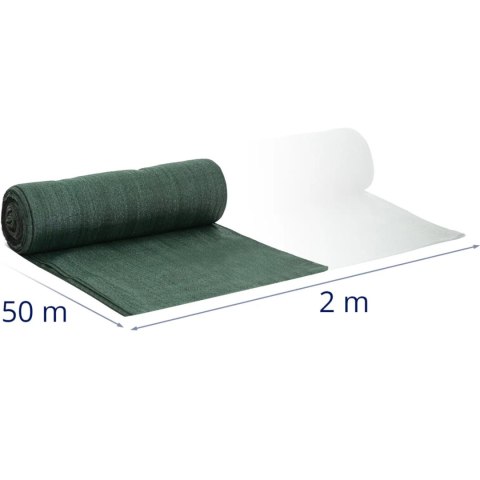 Siatka cieniująca maskująca do ogrodzenia HDPE 50 x 2 m 150 g/m2 - zestaw WIESENFIELD