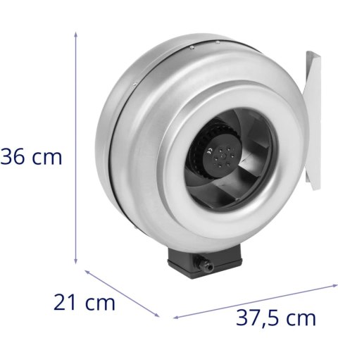 Wentylator kanałowy wyciągowy wylot śr. 250 mm 1200 m3/h MSW