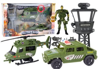 Zestaw Militarny Helikopter Wojskowy Wóz Bojowy Wieża Kontrolna Żołnierz LEAN Toys