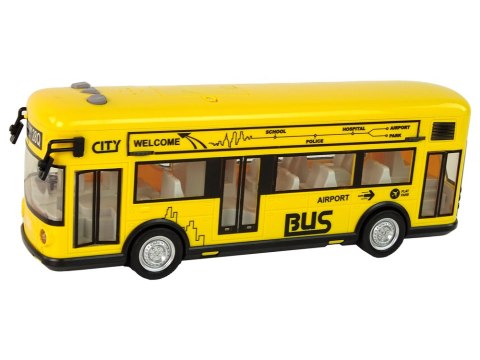 Autobus Miejski Żółty Z Napędem Frykcyjnym 1:18 LEAN Toys