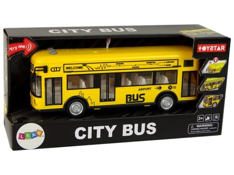 Autobus Miejski Żółty Z Napędem Frykcyjnym 1:18 LEAN Toys