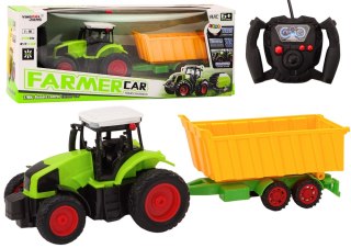 Traktor Z Przyczepą Zdalnie Sterowany RC 1:16 Pilot Zielony LEAN Toys