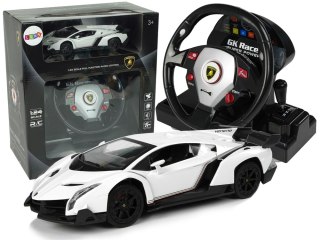 Auto Zdalnie Sterowane Lamborghini Veneno Biały 2,4 G Pilot Kierownica Dźwięk Światła LEAN Toys