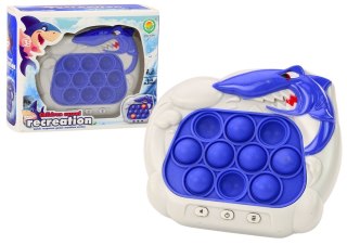 Gra Sensoryczna Konsola Pop-It Rekin Światła Dźwięki Niebieska LEAN Toys