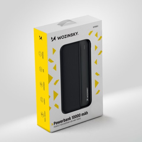 Powerbank Li-Po 10000mAh 2xUSB czarny WOZINSKY