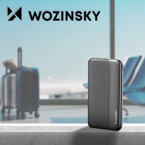 Powerbank Li-Po 10000mAh 2xUSB czarny WOZINSKY