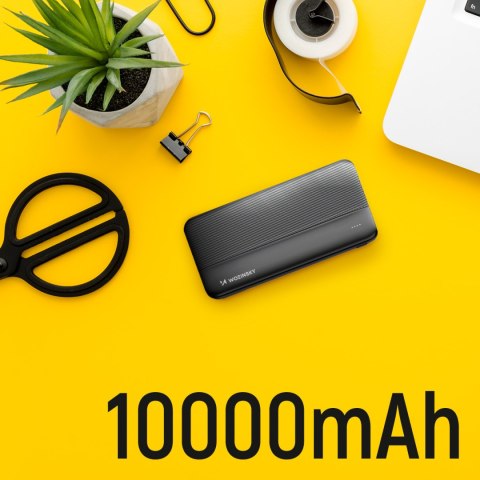 Powerbank Li-Po 10000mAh 2xUSB czarny WOZINSKY