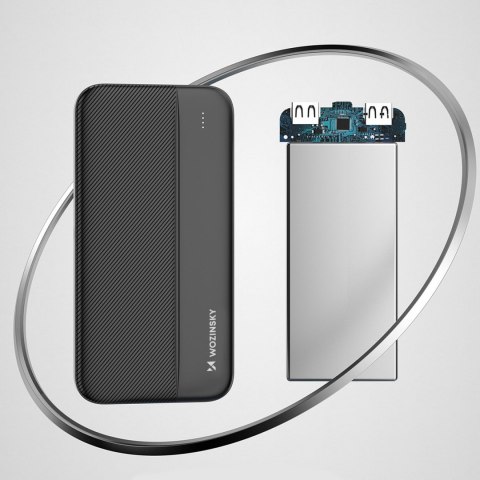 Powerbank Li-Po 10000mAh 2xUSB czarny WOZINSKY