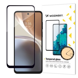 Szkło hartowane 9H na cały ekran Motorola Moto G32 z czarną ramką Full Glue Tempered Glass WOZINSKY