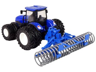 Traktor Zdalnie Sterowany 1:24 Niebieski Agregat Talerzowy Metal LEAN Toys