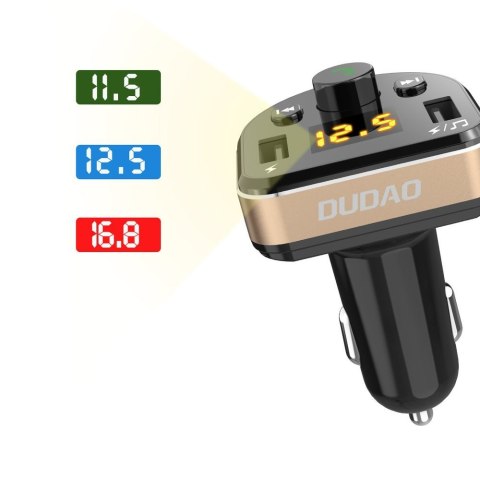 Transmiter FM MP3 Bluetooth ładowarka samochodowa 2x USB czarny DUDAO