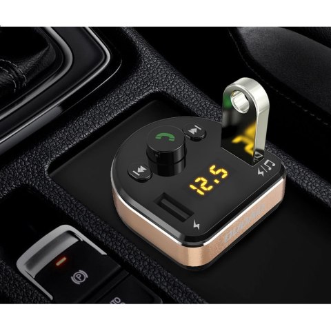 Transmiter FM MP3 Bluetooth ładowarka samochodowa 2x USB czarny DUDAO