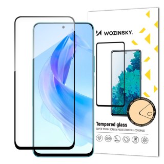 Wytrzymałe szkło hartowane do Honor 90 Lite / X50i na cały ekran z ramką Full Glue czarne WOZINSKY