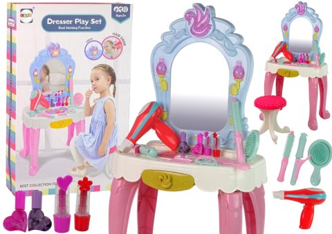 Bajowa Toaletka Małej Damy z taboretem Światło Dźwięk + akcesoria LEAN Toys