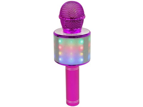 Mikrofon Bezprzewodowy USB Głośnik Nagrywanie Karaoke Model WS-858 Różowy LEAN Toys