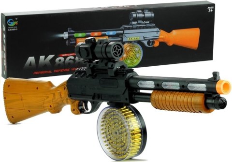 Pistolet Broń Karabin AK 868-1 Świeci Gra 60 cm LEAN Toys