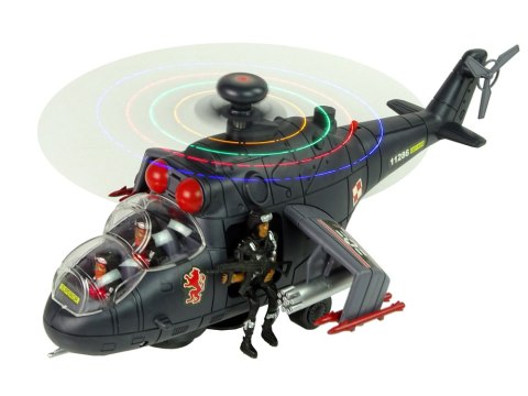 Helikopter Ogromne Skrzydła Światła Czarny Dźwięk Obraca Się LEAN Toys