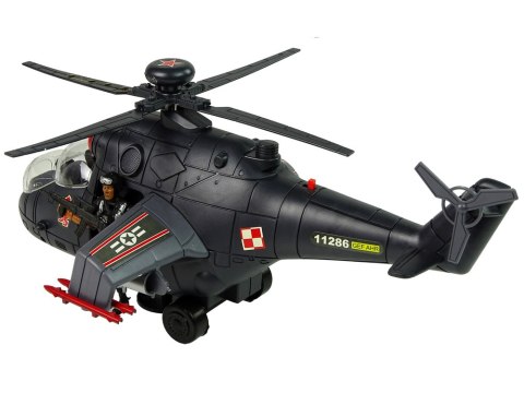 Helikopter Ogromne Skrzydła Światła Czarny Dźwięk Obraca Się LEAN Toys