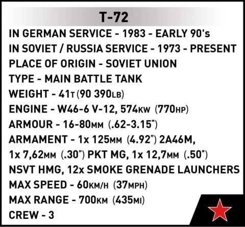 Klocki Armed Forces T-72 (East Germany/Soviet) Cobi Klocki