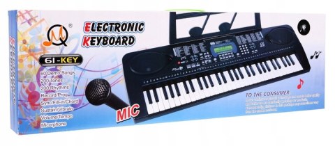 Keyboard dla dzieci 5+ Mikrofon Stojak na nuty USB MP3 Taktomierz - model nr 6159