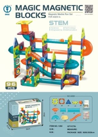 Klocki Magnetyczne Zestaw 96 elementów