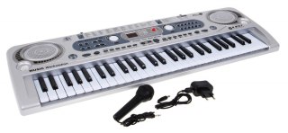 Srebrny Keyboard dla dzieci 5+ Mikrofon + Nagrywanie USB - model nr 824