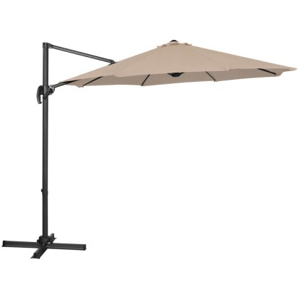 Parasol ogrodowy na wysięgniku bocznym uchylny okrągły śr. 300 cm kremowy UNIPRODO