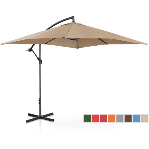 Parasol ogrodowy na wysięgniku kwadratowy 250 x 250 cm szarobrązowy UNIPRODO