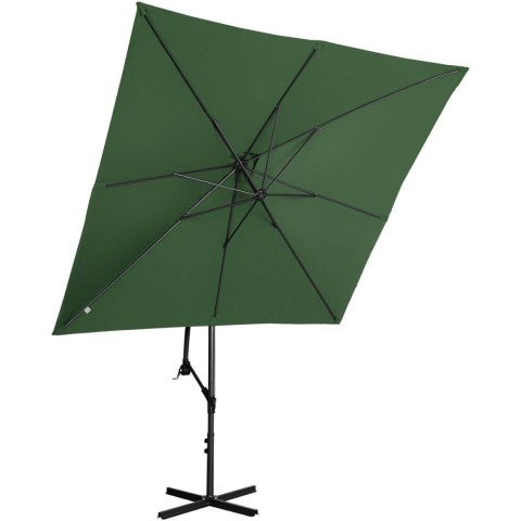 Parasol ogrodowy na wysięgniku kwadratowy 250 x 250 cm zielony UNIPRODO