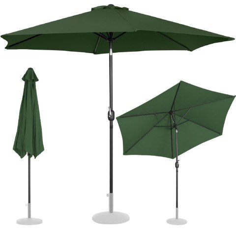 Parasol ogrodowy okrągły duży uchylny z korbką śr. 300 cm zielony UNIPRODO