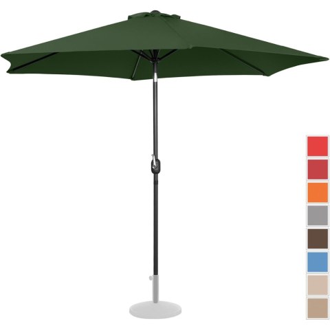 Parasol ogrodowy okrągły duży uchylny z korbką śr. 300 cm zielony UNIPRODO