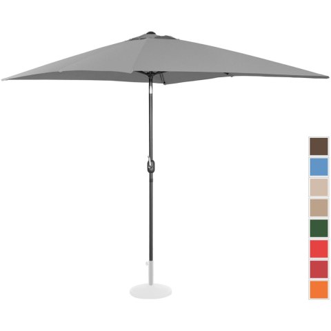 Parasol ogrodowy prostokątny uchylny z korbką 200 x 300 cm ciemnoszary UNIPRODO