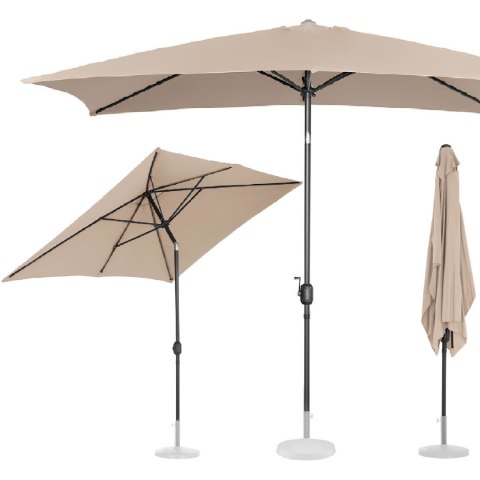 Parasol ogrodowy prostokątny uchylny z korbką 200 x 300 cm kremowy UNIPRODO