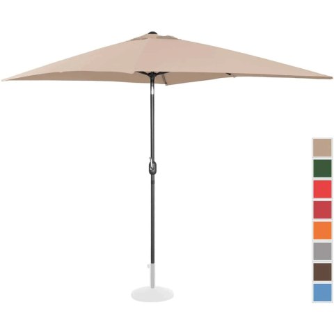 Parasol ogrodowy prostokątny uchylny z korbką 200 x 300 cm kremowy UNIPRODO