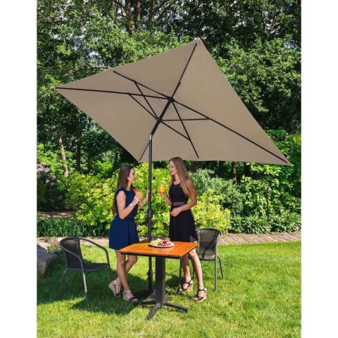 Parasol ogrodowy prostokątny uchylny z korbką 200 x 300 cm kremowy UNIPRODO