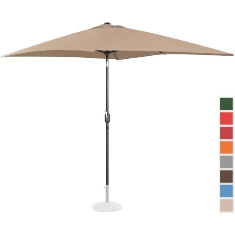 Parasol ogrodowy prostokątny uchylny z korbką 200 x 300 cm szarobrązowy UNIPRODO