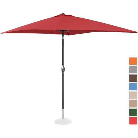 Parasol ogrodowy tarasowy prostokątny z korbką 200 x 300 cm bordowy UNIPRODO