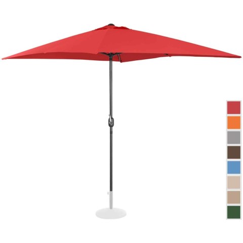 Parasol ogrodowy tarasowy prostokątny z korbką 200 x 300 cm czerwony UNIPRODO