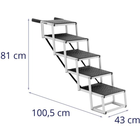 Schody dla psa do samochodu składane aluminiowe wys. 81 cm do 68 kg - 5 stopni WIESENFIELD