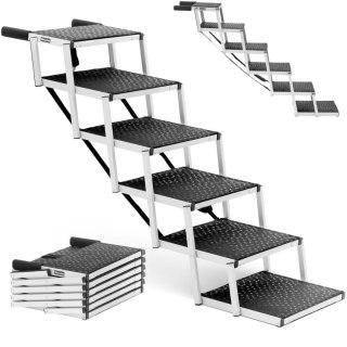 Schody dla psa do samochodu składane aluminiowe wys. 81 cm do 68 kg - 6 stopni WIESENFIELD