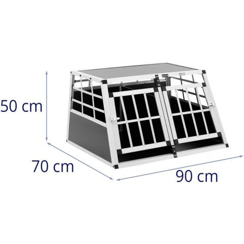 Transporter klatka metalowa do przewozu psa trapezowa z przegrodą 70 x 90 x 50 cm WIESENFIELD