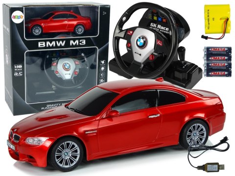 Auto Zdalnie Sterowane BMW M3 Czerwony 2,4 G Pilot Kierownica 1:18 Dźwięk Światła LEAN Toys