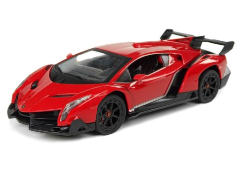 Auto Zdalnie Sterowane Lamborghini Veneno Czerwony 2,4 G Pilot Kierownica Dźwięk Światła 1:24 LEAN Toys