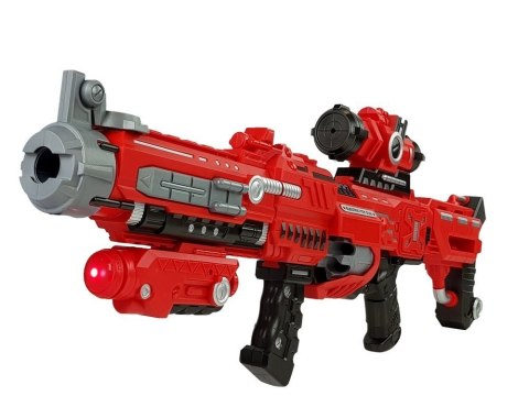 Duży Pistolet Na Piankowe Naboje Laser Celownik Dźwięk Zasięg 45 m 75 cm Długości LEAN Toys