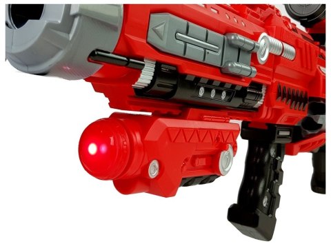 Duży Pistolet Na Piankowe Naboje Laser Celownik Dźwięk Zasięg 45 m 75 cm Długości LEAN Toys