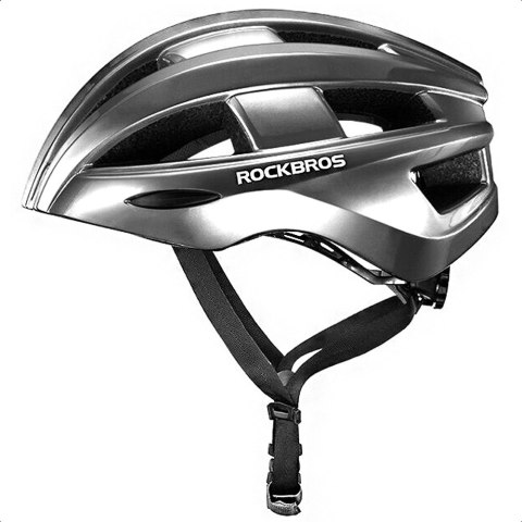 Kask rowerowy MTB z wbudowanymi diodami LED USB czerwone światło szary ROCKBROS