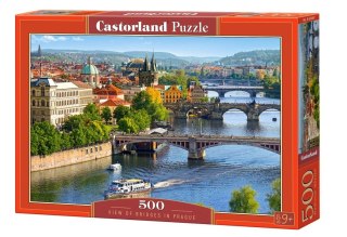 Puzzle 500 elementów - Widok na mosty w Pradze Castor