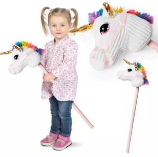 Głowa konia jednorożec hobby horse na kiju pluszowy 78 cm Bakalu Andrzej Bąk